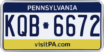PA license plate KQB6672