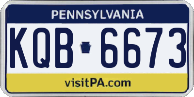 PA license plate KQB6673
