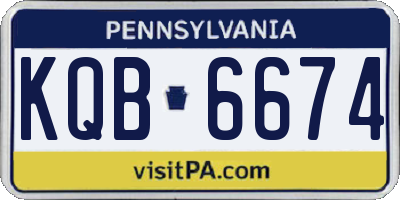 PA license plate KQB6674