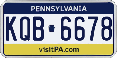 PA license plate KQB6678