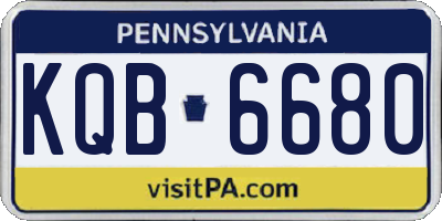 PA license plate KQB6680