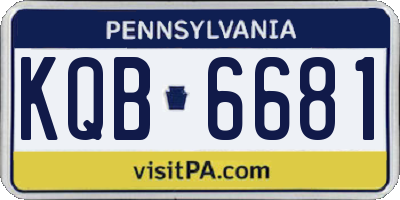 PA license plate KQB6681