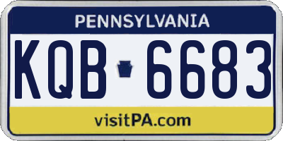 PA license plate KQB6683