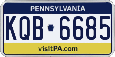 PA license plate KQB6685
