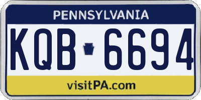PA license plate KQB6694