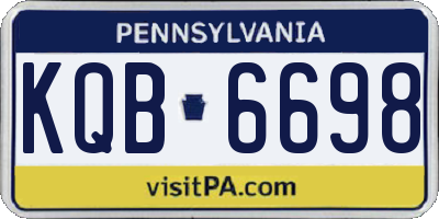 PA license plate KQB6698