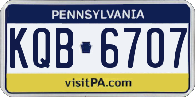 PA license plate KQB6707