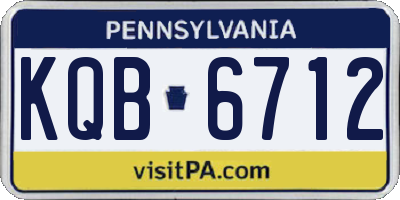PA license plate KQB6712