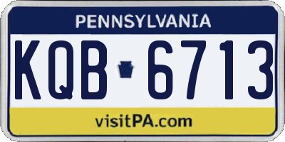 PA license plate KQB6713