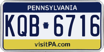 PA license plate KQB6716