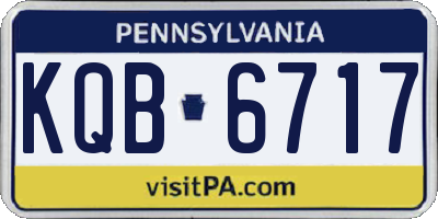 PA license plate KQB6717