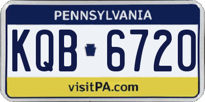 PA license plate KQB6720