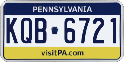 PA license plate KQB6721