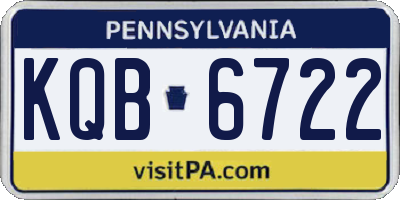 PA license plate KQB6722