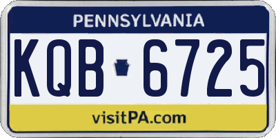 PA license plate KQB6725