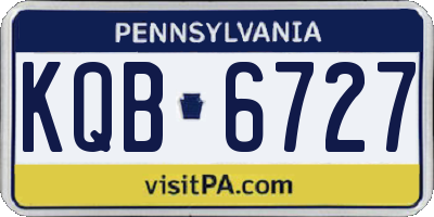 PA license plate KQB6727