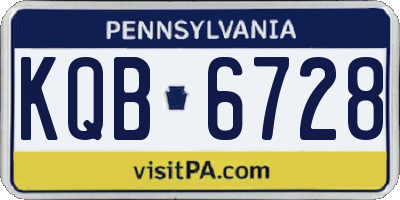 PA license plate KQB6728