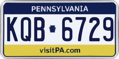 PA license plate KQB6729
