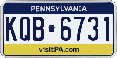 PA license plate KQB6731