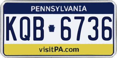 PA license plate KQB6736