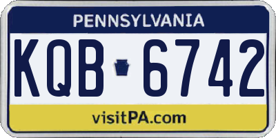 PA license plate KQB6742