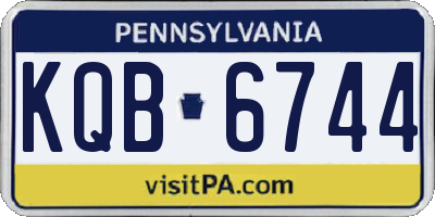 PA license plate KQB6744