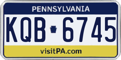 PA license plate KQB6745
