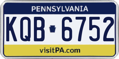 PA license plate KQB6752