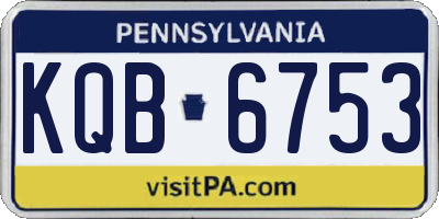 PA license plate KQB6753