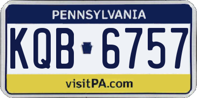 PA license plate KQB6757
