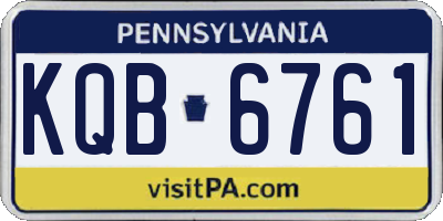 PA license plate KQB6761