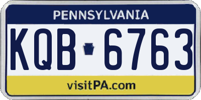 PA license plate KQB6763