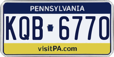 PA license plate KQB6770