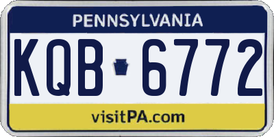 PA license plate KQB6772