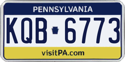 PA license plate KQB6773