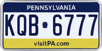 PA license plate KQB6777
