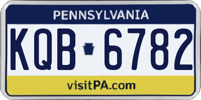 PA license plate KQB6782