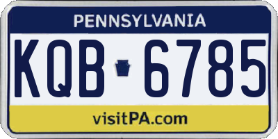 PA license plate KQB6785