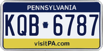 PA license plate KQB6787