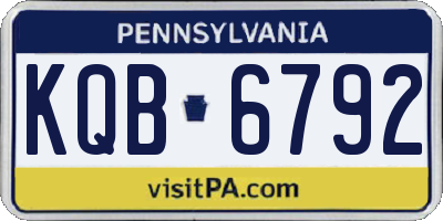 PA license plate KQB6792