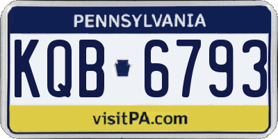 PA license plate KQB6793