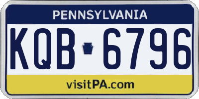 PA license plate KQB6796
