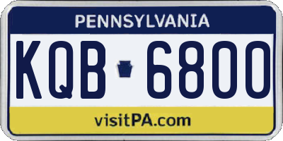 PA license plate KQB6800