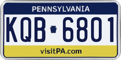 PA license plate KQB6801