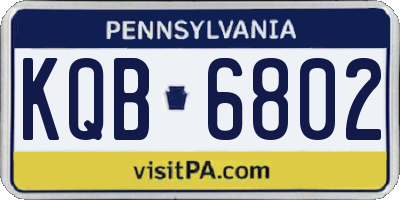 PA license plate KQB6802