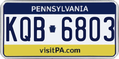 PA license plate KQB6803