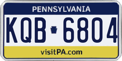 PA license plate KQB6804