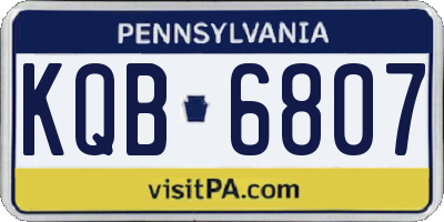 PA license plate KQB6807