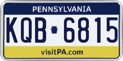 PA license plate KQB6815