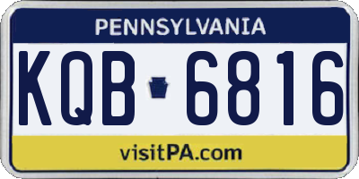PA license plate KQB6816